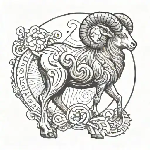 zodiac sign aries zodiac sign tattoo design idea