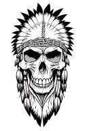 Native American skull tattoo design idea