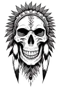 Native American skull tattoo design idea