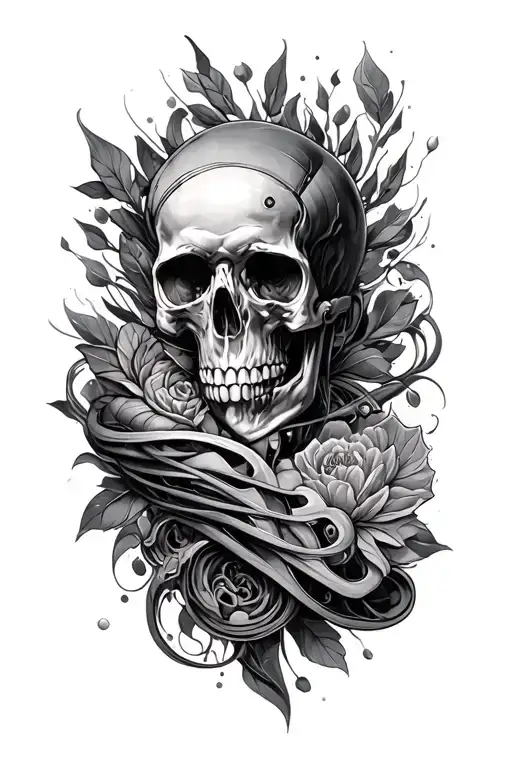 bio mechanical sleeve tattoo design idea