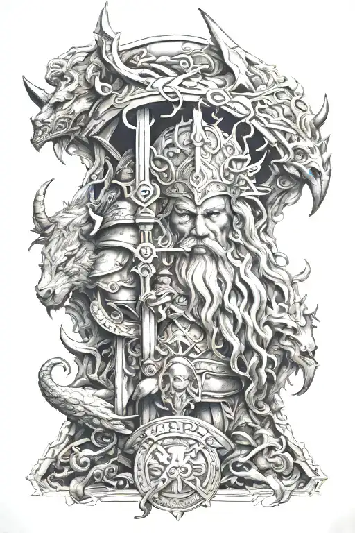 norse mythology tattoo design idea