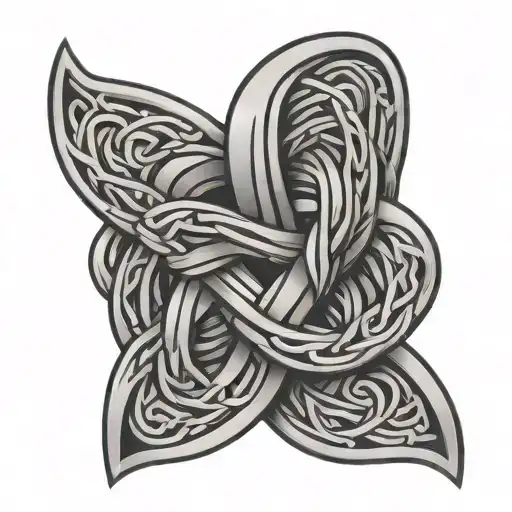 Celtic love knot intertwined tattoo design idea