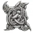 Celtic love knot intertwined tattoo design idea