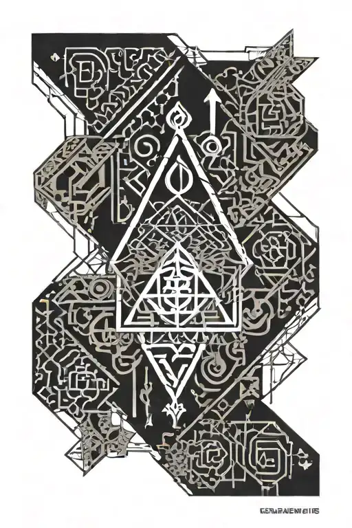 Arabic words flowing tattoo design idea