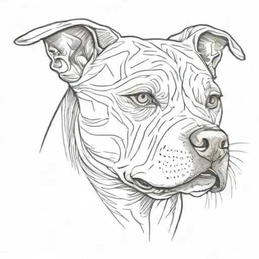 white staffy with brown markings tattoo design idea