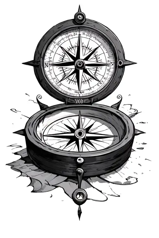 One Piece Compass tattoo design idea