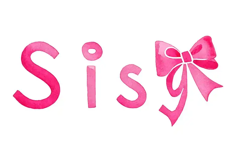 "Sissy" "Sissy" Pink Bow tattoo design idea