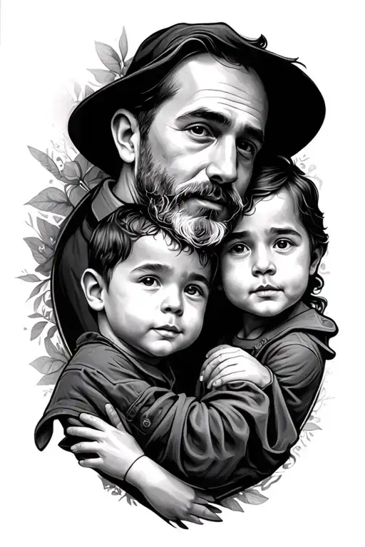 a tattoo about father and son where the father has died  tattoo design idea
