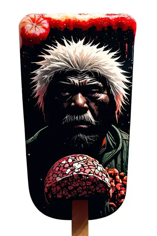 jiraiya in the popsicle scene in mosaic pattern tattoo design idea