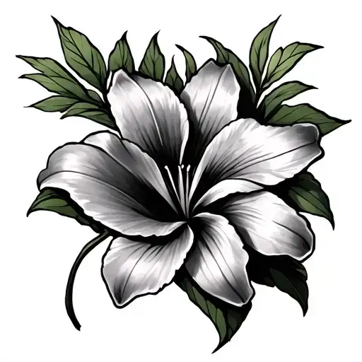cash and life's a gamble lilly flower tattoo design idea