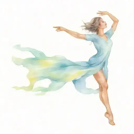 woman dancing in a lightning storm tattoo design idea