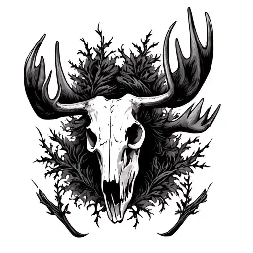 Moose Skull tattoo design idea