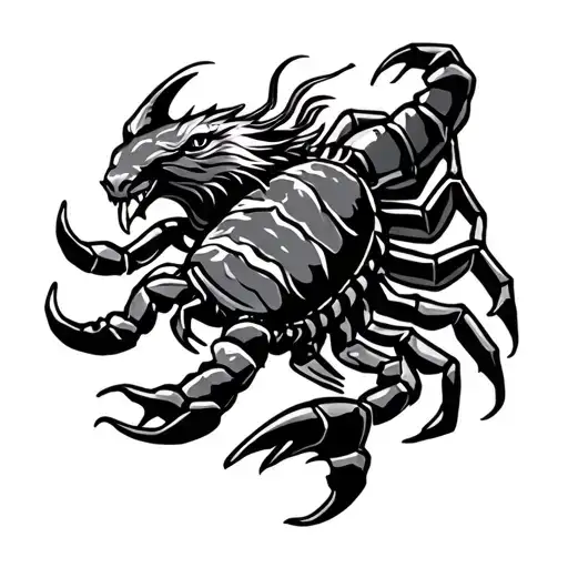 lion bull scorpion tattoo design idea