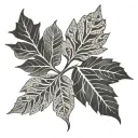 leaf mosaic tattoo design idea