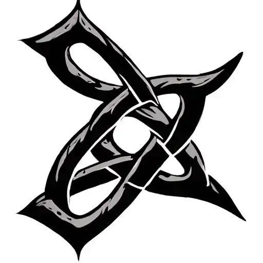 Celtic trinity knot design made of stone tattoo design idea