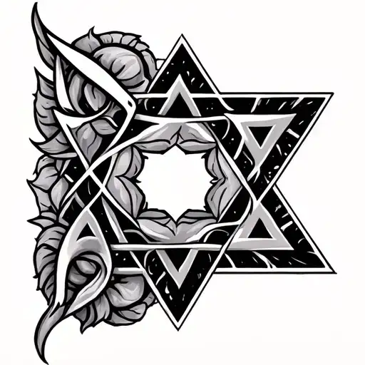 hexagram celta tattoo design idea