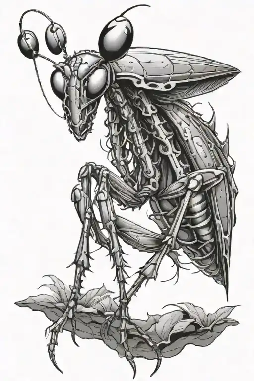 mantis tattoo design idea