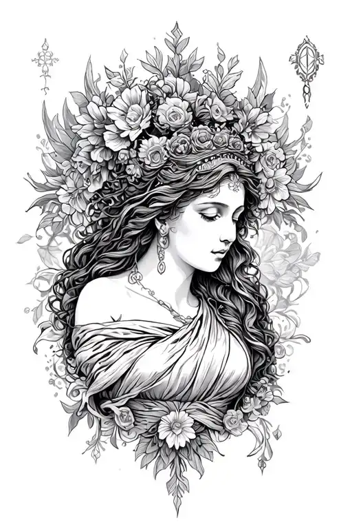 goddess hestia tattoo design idea