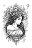 goddess hestia tattoo design idea