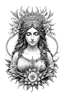 goddess hestia tattoo design idea