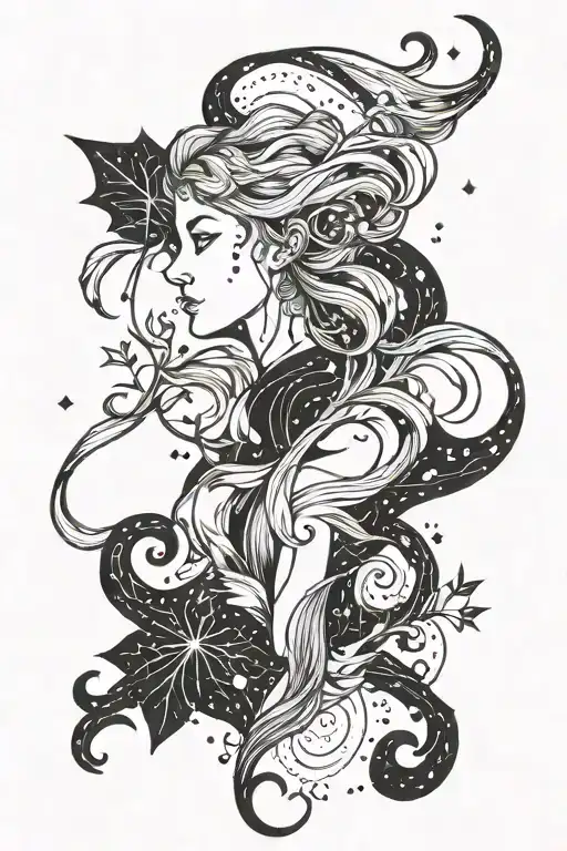 Virgo constellation tattoo design idea