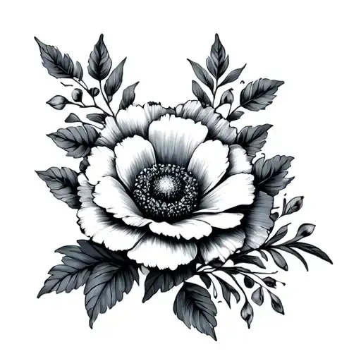 "ada-marie" February birth flower tattoo design idea