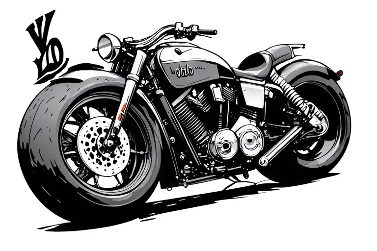 YOLO in motor bike tattoo design idea