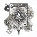 4 card of aces clearly with nebulose in the back, with the heartone discover and the other cover  tattoo design idea