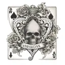 4 card of aces clearly with nebulose in the back, with the heartone discover and the other cover  tattoo design idea