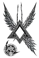 momenti mori and valknut symbol tattoo design idea