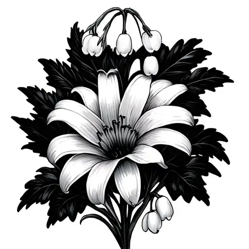 Daisy And Lily Of The Valley tattoo design idea