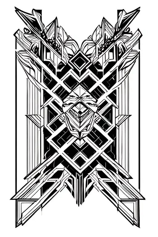 Art Deco Dwarven tattoo design idea