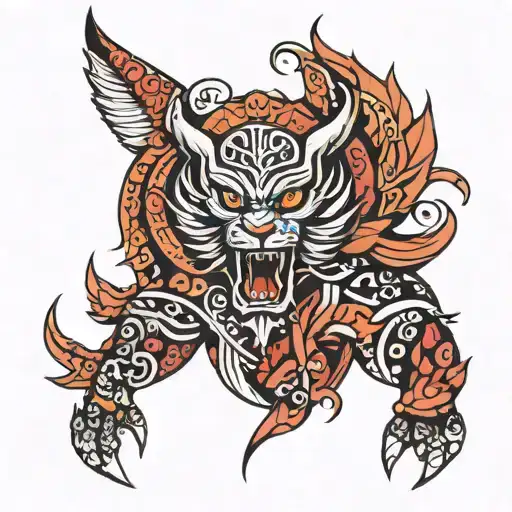 Tribal and Borneo tribal tattoo design idea