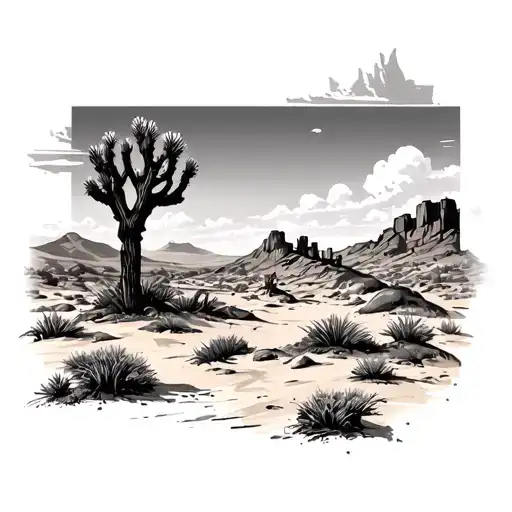 Desert Landscape tattoo design idea