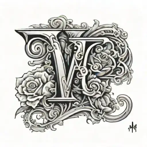 alphabet M & D tattoo design idea