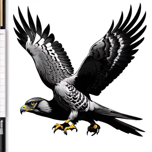 peregrine falcon tattoo design idea