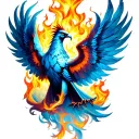 phoenix rising from flames tattoo design idea