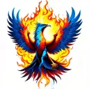 phoenix rising from flames tattoo design idea