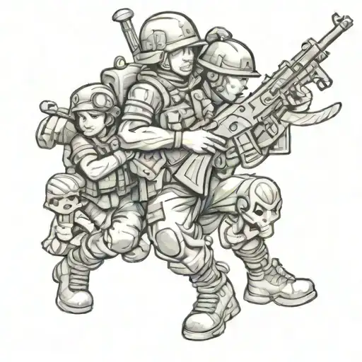 memory of my nephew playing on my soldiers   tattoo design idea