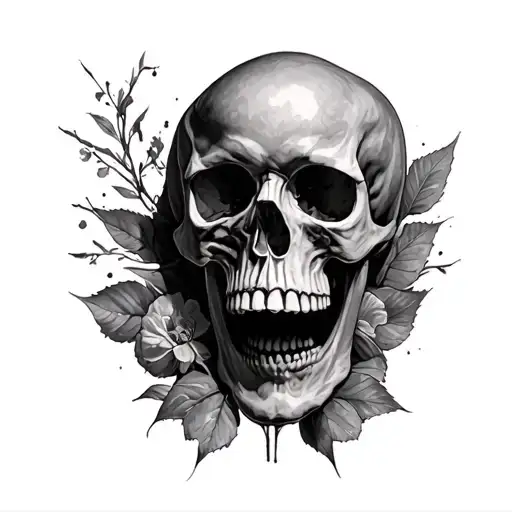 skull on knee and realism sleeve leg tattoo tattoo design idea