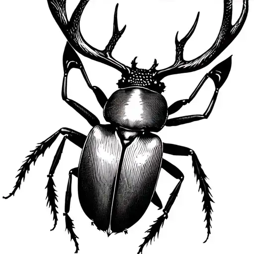 stag beetle tattoo design idea