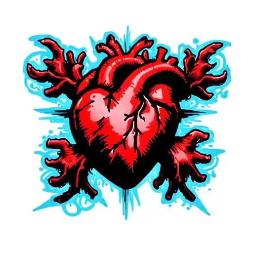 survived being dead heart attack tattoo design idea