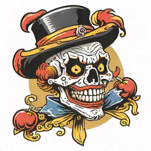 skull clown tattoo design idea