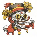 skull clown tattoo design idea