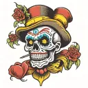 skull clown tattoo design idea