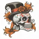 skull clown tattoo design idea