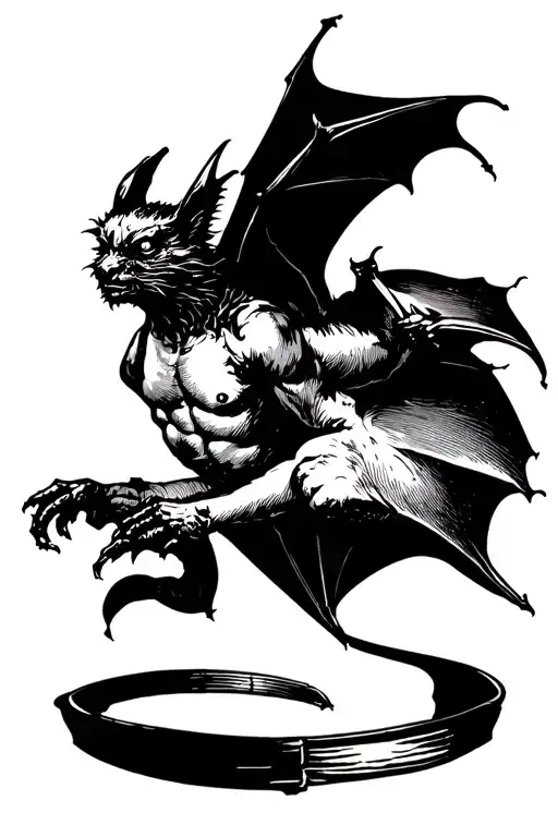 Flying bat carrying a arm tattoo design idea