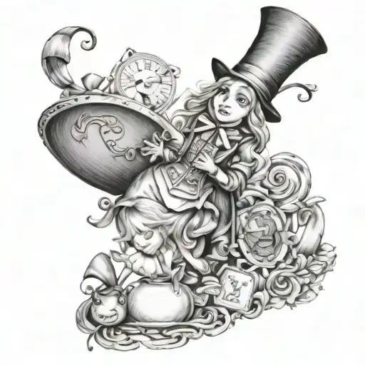 Alice in Wonderland tattoo design idea