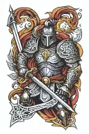 paladin warrior tattoo design idea