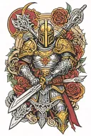 paladin warrior tattoo design idea
